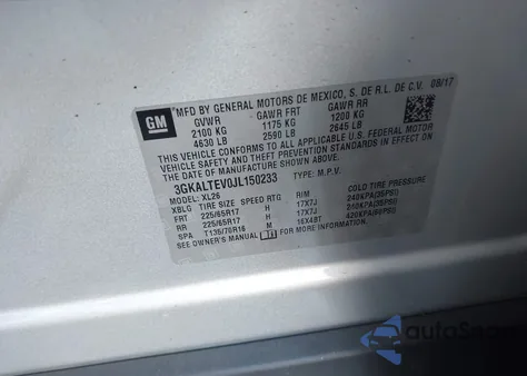 2018 GMC Terrain Sle из США, поврежденный, VIN 3GKALTEV0JL150233